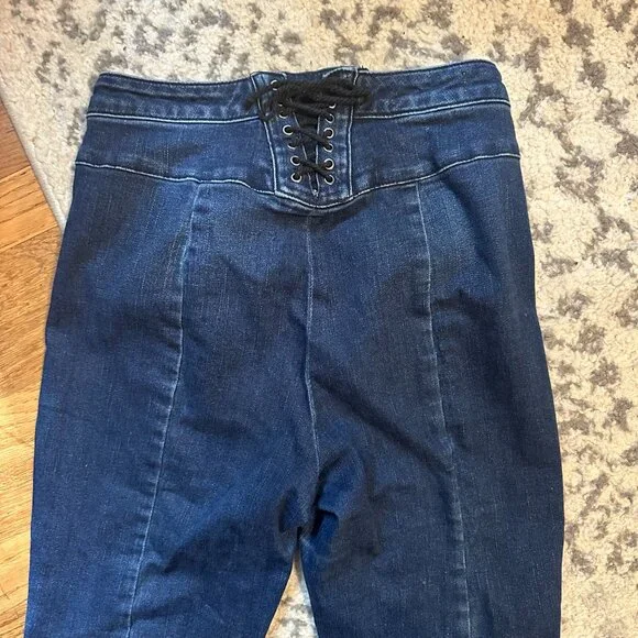 FREE PEOPLE We The Free CRVY Ma Cherie Bell Bottom Jean | 28 | super flare denim - Picture 5 of 12